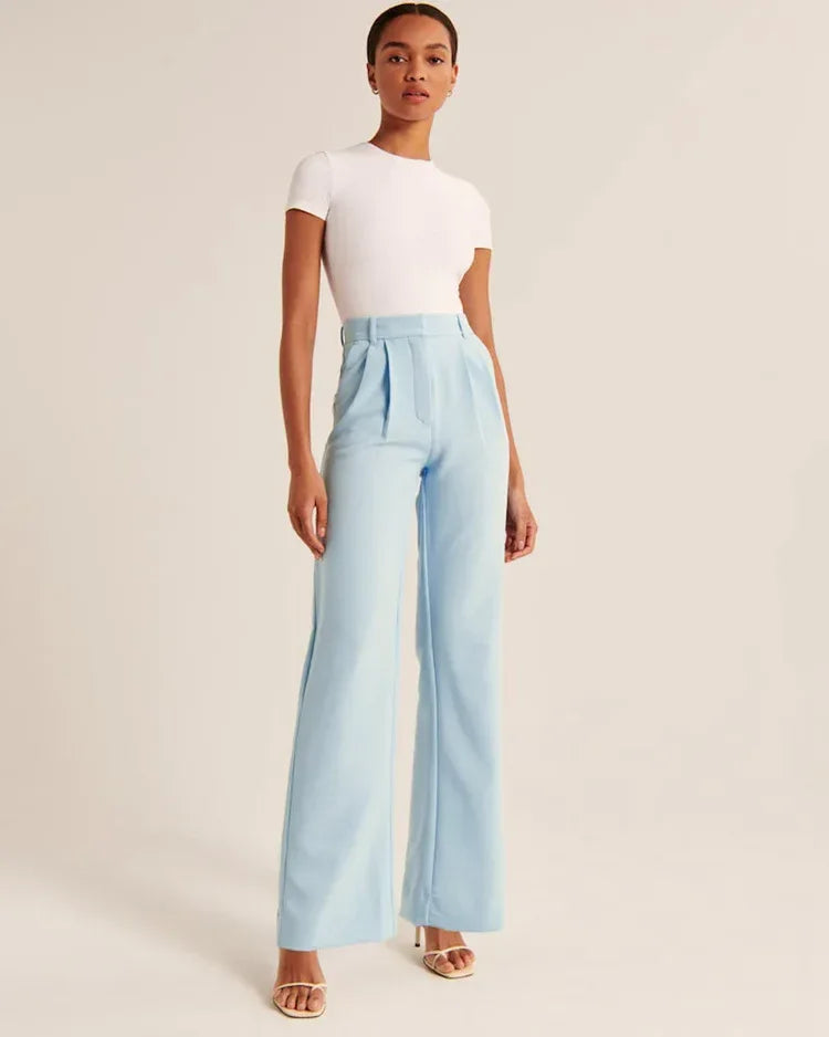 Pocket High Waist Wide-leg Casual Pants Women - DanaFashionstore