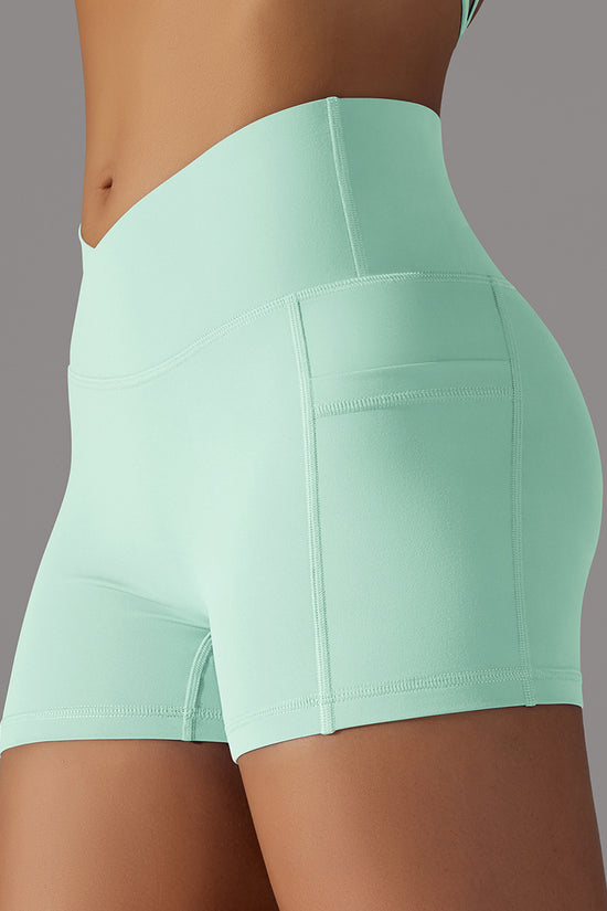 Yoga Shorts With Phone Pocket Design Fitness Sports Pants For Women Clothing