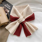 Sweet Color-blocked Knitted Scarf For Women Autumn And Winter Warm Versatile Fashion Scarf For Girls - DanaFashionstore
