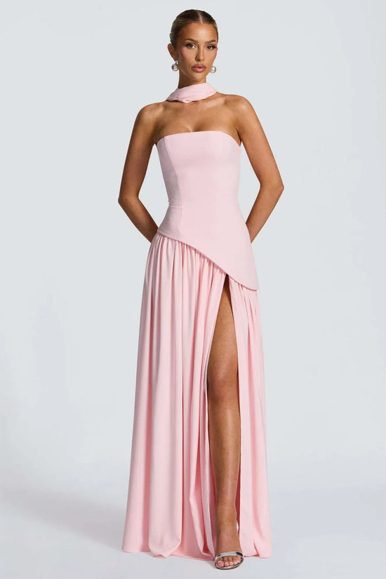 Fashion Sexy Backless Tube Top Pure Color Split Dress - DanaFashionstore