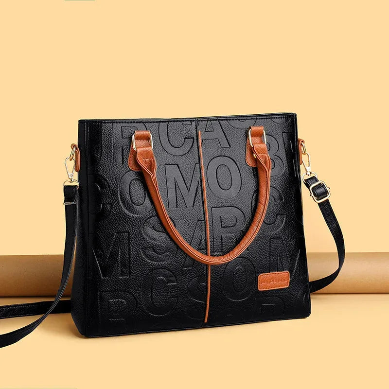 Women's Large Capacity Leather Printing Shoulder Bag - DanaFashionstore