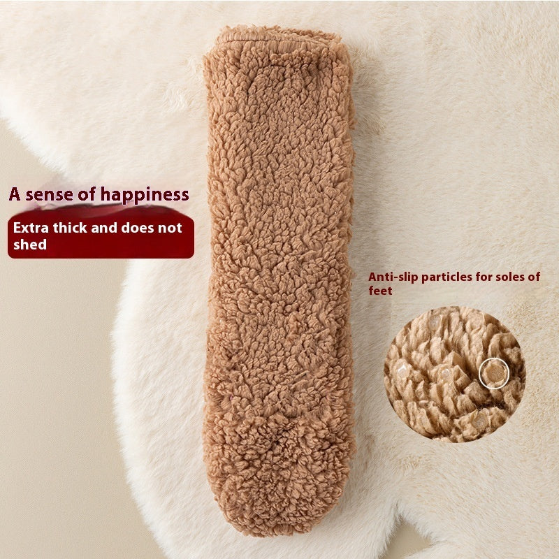 Winter Floor Socks Velvet Thicken Warm Coral Velvet Cute Socks Japanese-style Home Footwear Non-slip Socks New Year Gifts Winter Gadgets Dana Fashion