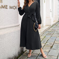 Women's Temperament Cross V-neck Swing Dress