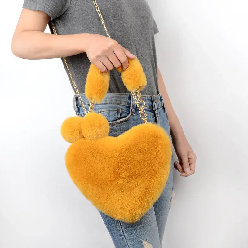 Love Bags Soft Plush Handbags Women Valentine's Day Party Bag - DanaFashionstore