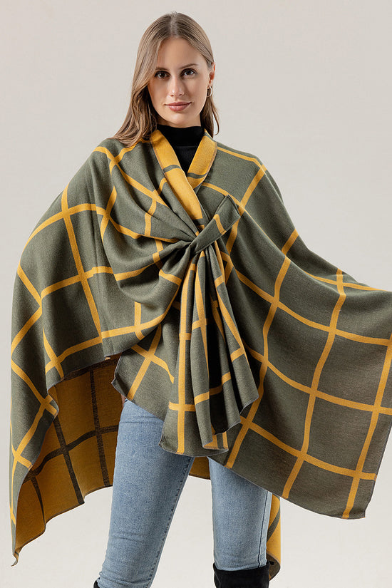 Women's Fashion Gingham Check Warm Scarf