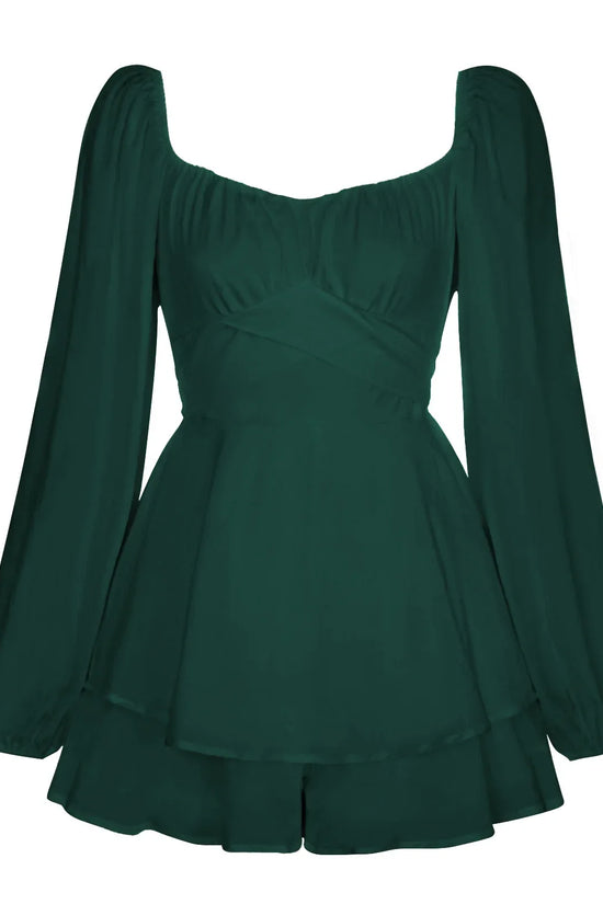 Women Jumpsuit Short Puff Sleeve Fashion Ruffle Shorts - DanaFashionstore