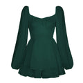 Women Jumpsuit Short Puff Sleeve Fashion Ruffle Shorts - DanaFashionstore