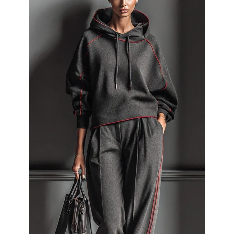 Loose-fitting Casual Long-sleeve Hoodie With Matching Casual Pants