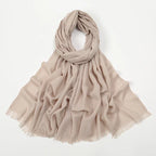 Flat Slub Cotton Solid Color Scarf Breathable Monochrome - DanaFashionstore
