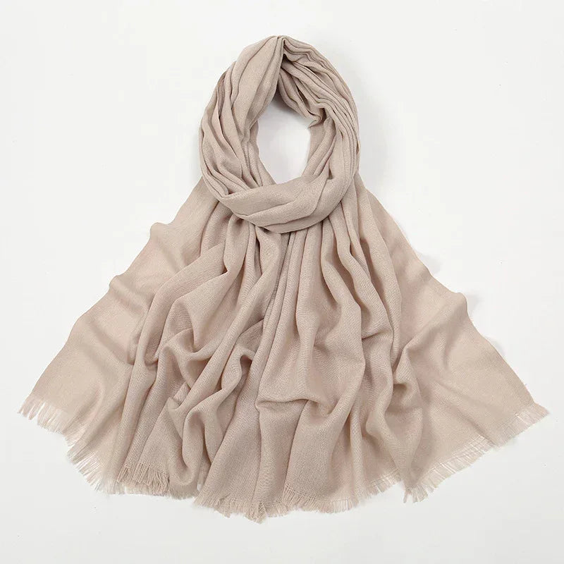 Flat Slub Cotton Solid Color Scarf Breathable Monochrome - DanaFashionstore