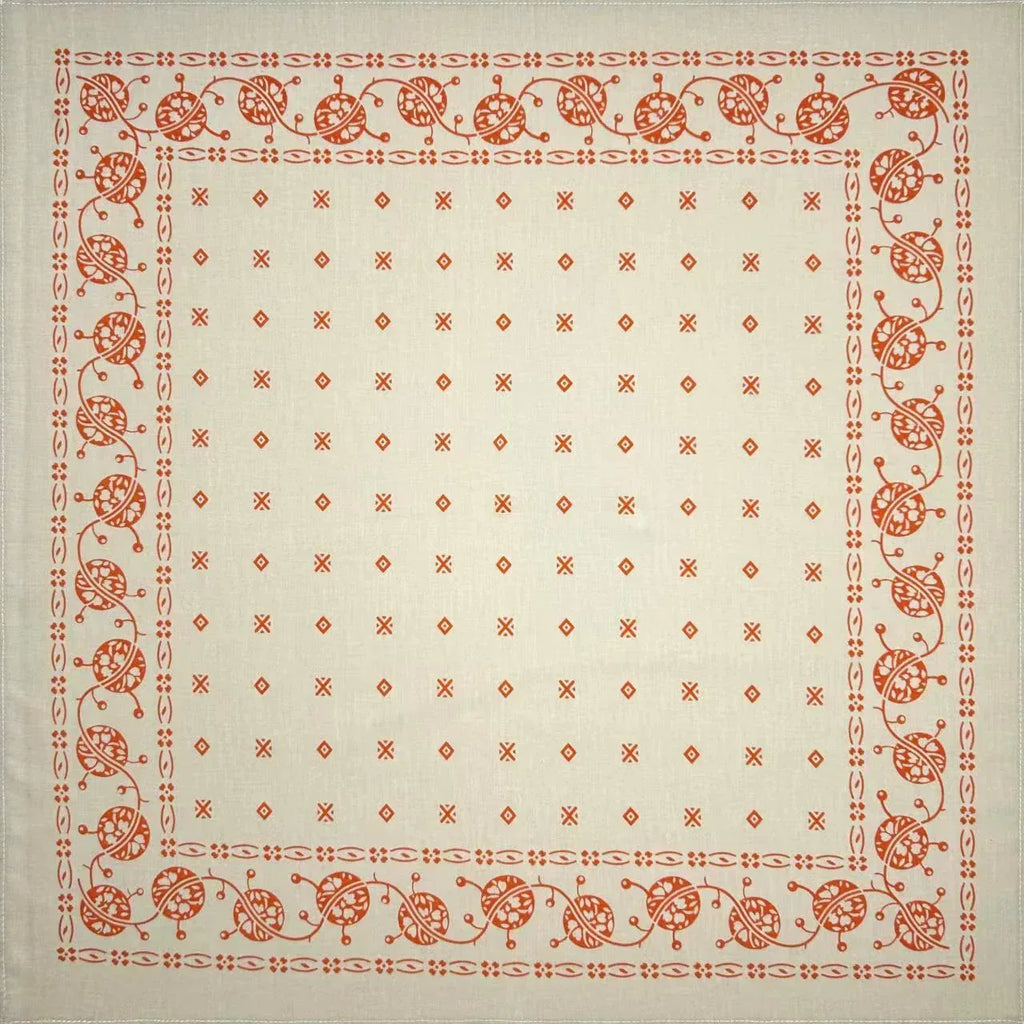 Cotton Vintage Printed Square Scarf Riding Pocket - DanaFashionstore