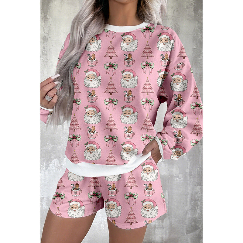 Women's Cute Style Printed Long Sleeve Casual Suit