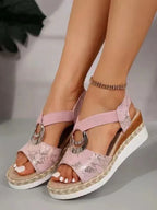 Women's Summer New Hemp Rope Wedge Light Bottom Peep Toe Sandals - DanaFashionstore