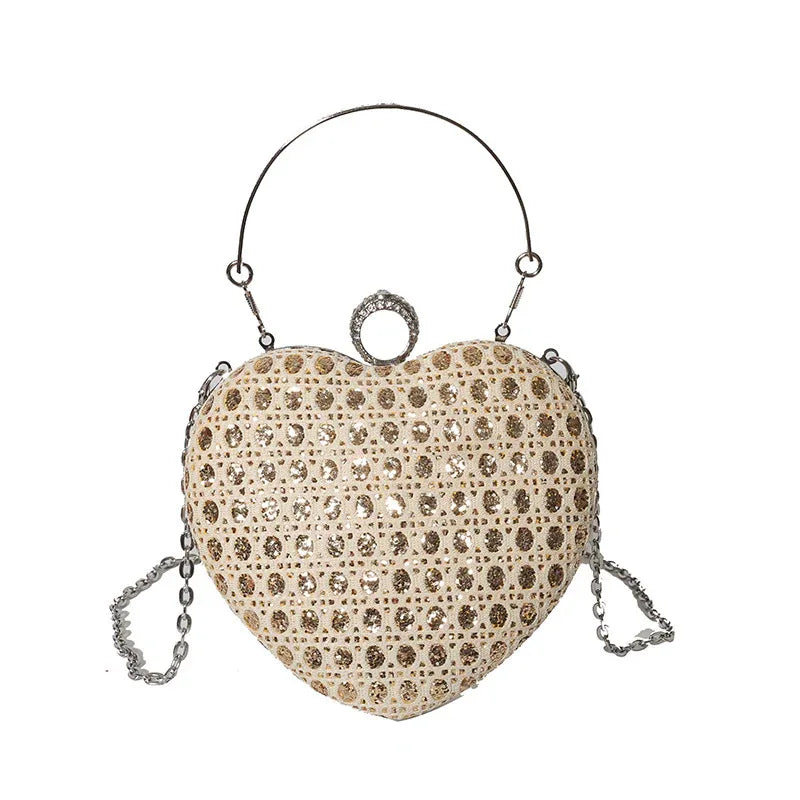 Women's Chain Bag High-grade Messenger Bag Heart Shape - DanaFashionstore