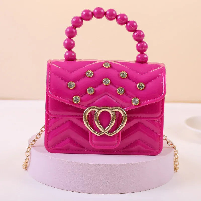 One Shoulder Messenger Mini Chain Key Pearl Jelly Bag - DanaFashionstore