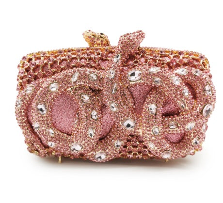 Python Diamond-studded Dinner Bag Magnetic Clasp Chain Clutch - Dana Fashion