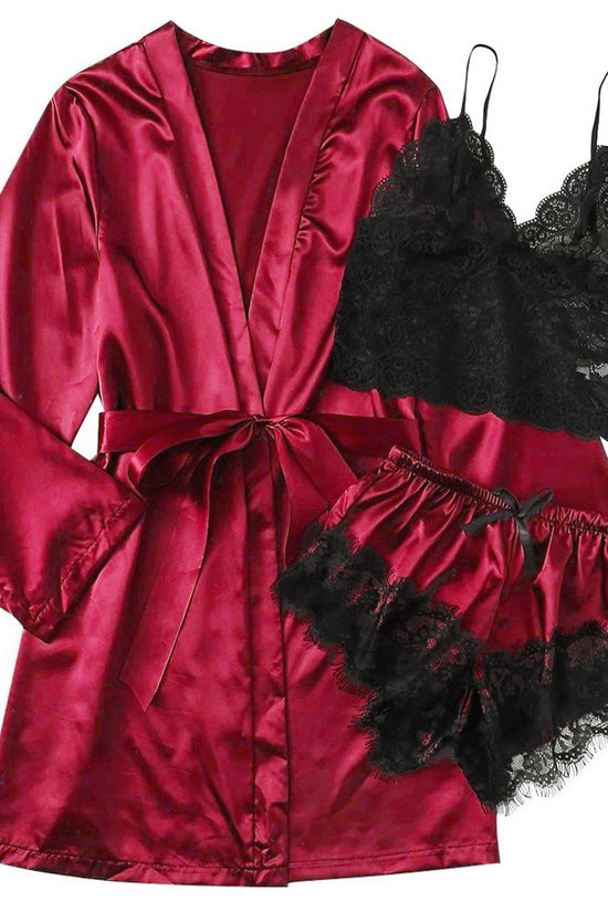 Wholesale European And American Foreign Trade Tube Top Ice Silk Pajamas Women's Seduction Sexy Bra Nightgown Lace Shorts - Dana Fashion