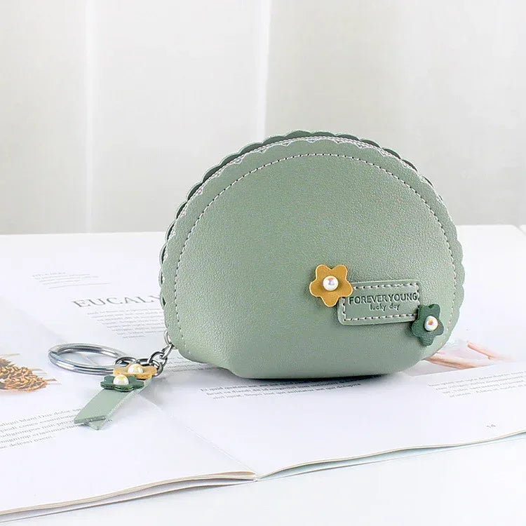 Women's Hand Holding Fan Small And Simple Coin Key Case One-piece Zipper Waterproof Coin Purse - DanaFashionstore