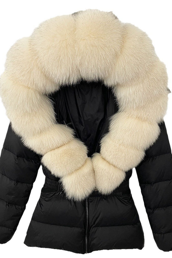 Short Women's Thickened Slim Fit Waist-tight Fur Down Jacket
