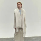 Winter Solid Color Scarf With Tassel Ins Style Fashion Versatile Warm Soft Long Scarf Women's Shawl - DanaFashionstore