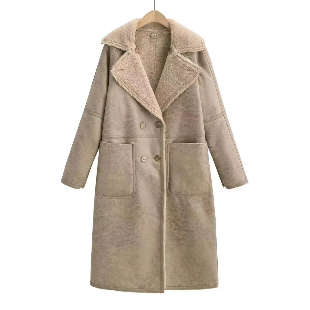 Winter Jacket With Belt Fashion Double Breasted Lapel Windbreaker Women's Long Trench Coat Mid-length Overcoat Clothing - DanaFashionstore