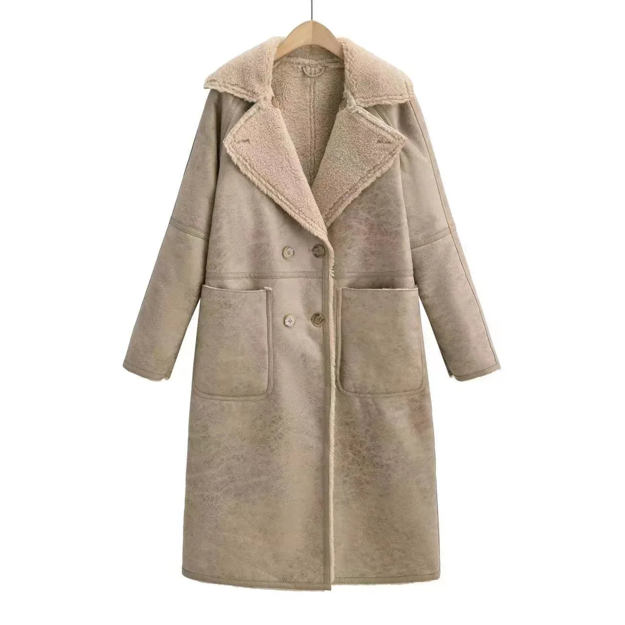 Winter Jacket With Belt Fashion Double Breasted Lapel Windbreaker Women's Long Trench Coat Mid-length Overcoat Clothing - DanaFashionstore