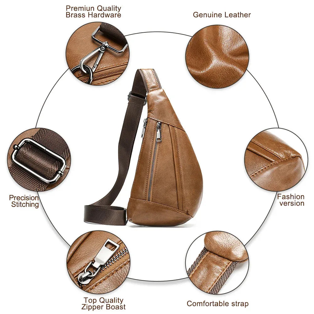 Shoulder Bag Leather Chest Bag Shoulder Messenger - DanaFashionstore