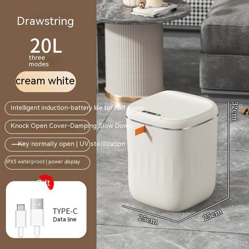 Smart Trash Can With Lid For Bedroom And Living Room Kitchen Storage Box Trash Can Induction Small Car Box Automatic Smart Dustbin Smart Trash Bin $133.38 Dana Fashion Color: Cream white style: 20L Toys & Hobbies Summary: It senses people approaching and