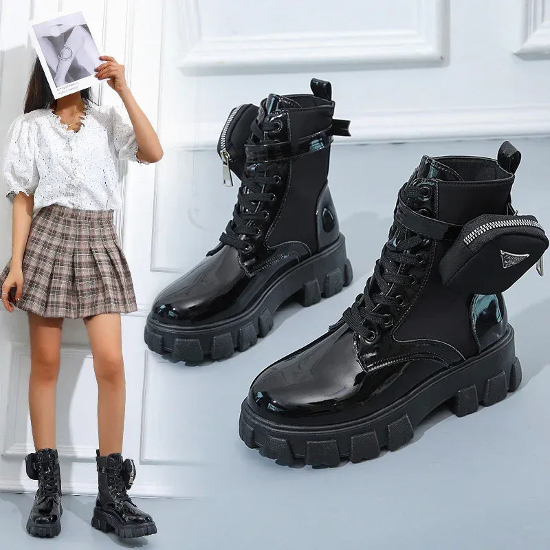 Fashion Pocket Mid-calf Platform Martin Boots - DanaFashionstore
