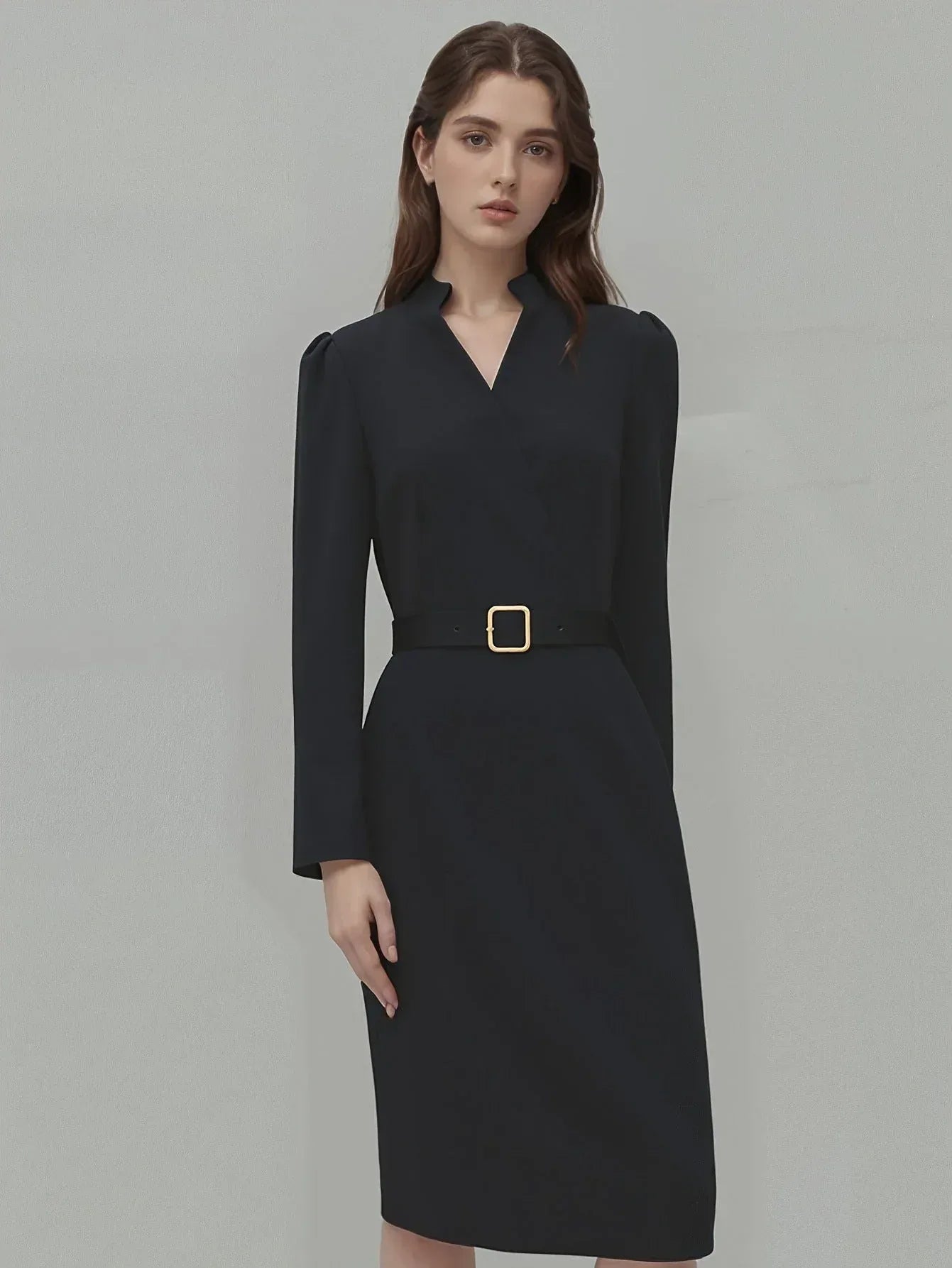Slim-fitting Casual Suit Dress V-neck Long-sleeved Dresses Commuting Office Clothing For Women - DanaFashionstore