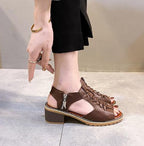 Round Toe Side Zipper Casual Student Sandals - DanaFashionstore