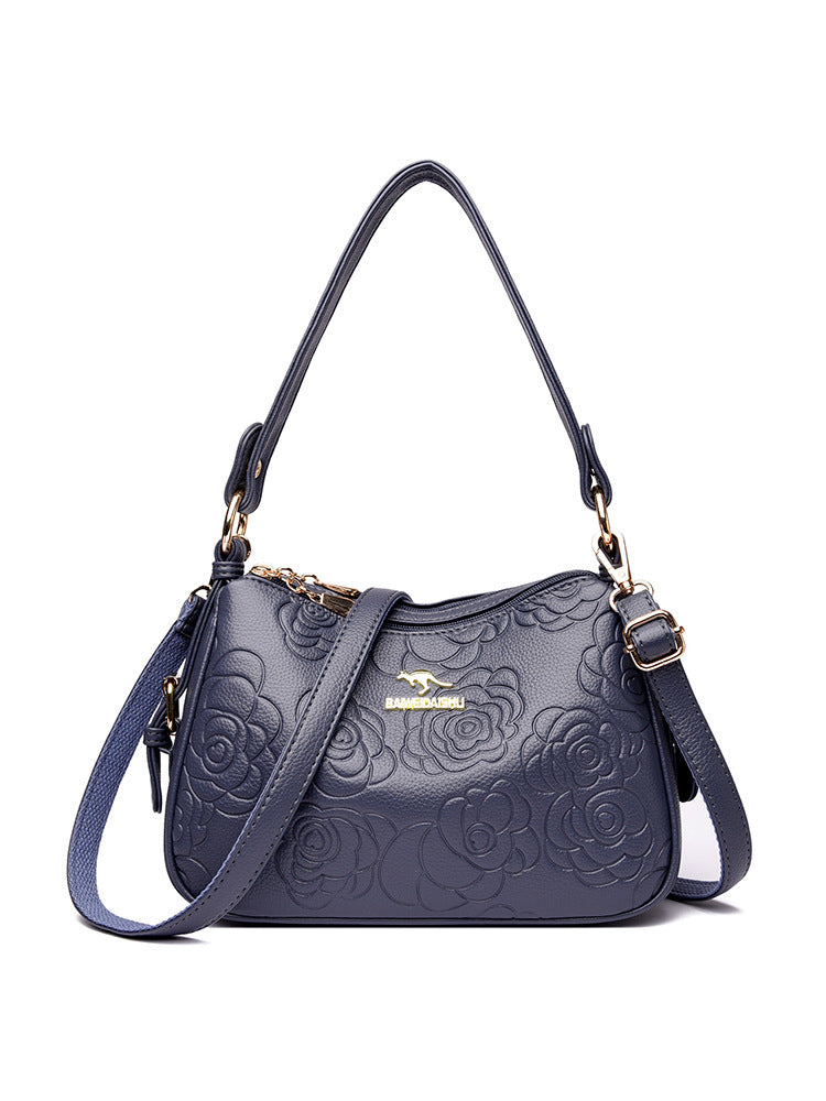 Soft Leather Textured Ethnic Style Simple Versatile Large Capacity Shoulder Messenger Bag - Dana Fashion