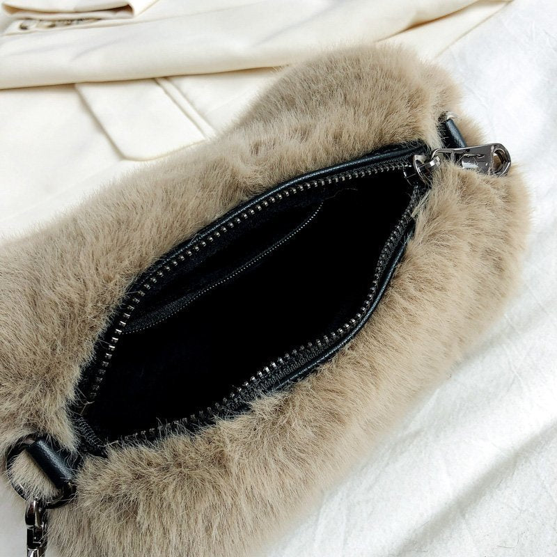 Women's Fashion Plush Chain Shoulder Bag - Dana Fashion
