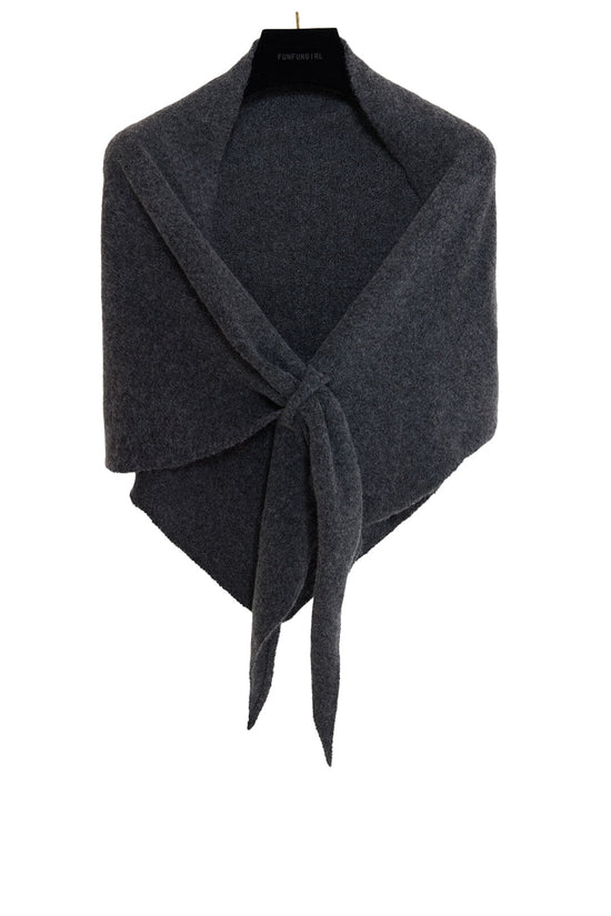 Winter Triangular Shawl INS Solid Color Soft Thickened Knitted Neck Wrap Korean Version Warm Shawl For Women