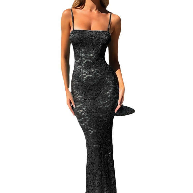Sexy See-through Silk Slim Fit Dress $39.50 Dana Fashion Color: Black Size: L Women's clothing Product information: Pattern: solid color Skirt type: One-Step skirt Color: white, black, blue Size: S,M,L,XL Style type: temperament commute Combination form:
