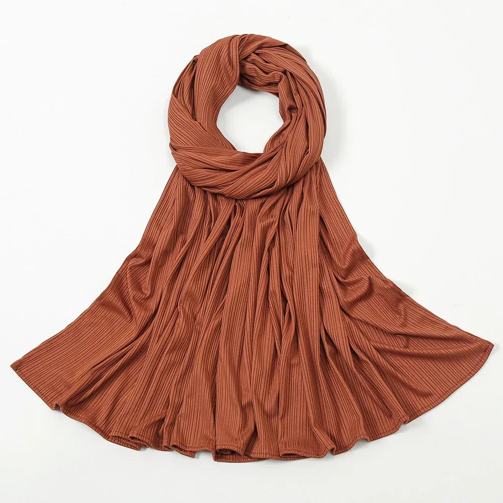 Women's Knitted Thread Cotton Striped Solid Color Scarf - DanaFashionstore