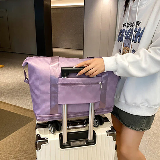 Large Capacity Travel Bags Dry Wet Separation Expansion Double Layer Luggage Totes Women - DanaFashionstore