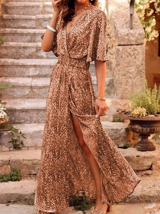 Graceful Printed Cinched Dress Women 2026 - Slimming Mid-Length Dress - DanaFashionstore