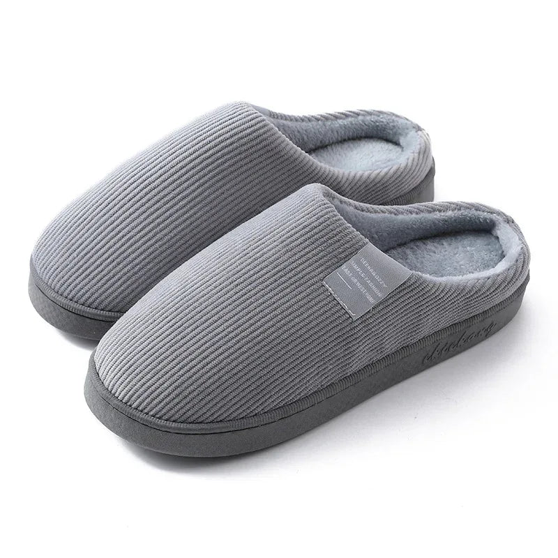 Indoor Corduroy Shoes Warm Plush Home Slipper Anti Slip Floor Bedroom Shoes Autumn Winter - DanaFashionstore