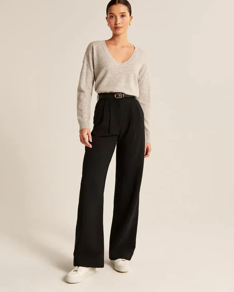 Pocket High Waist Wide-leg Casual Pants Women - DanaFashionstore
