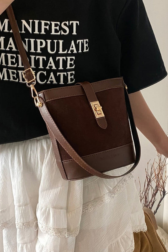 Suede Portable Bucket Bag Retro Crossbody - Dana Fashion