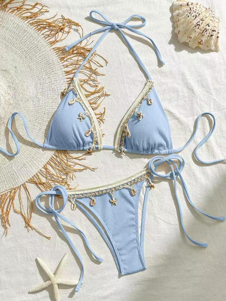 Lace-up Halterneck Triangle Cup Beach Sexy Swimsuit - DanaFashionstore