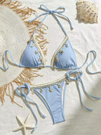 Lace-up Halterneck Triangle Cup Beach Sexy Swimsuit - DanaFashionstore