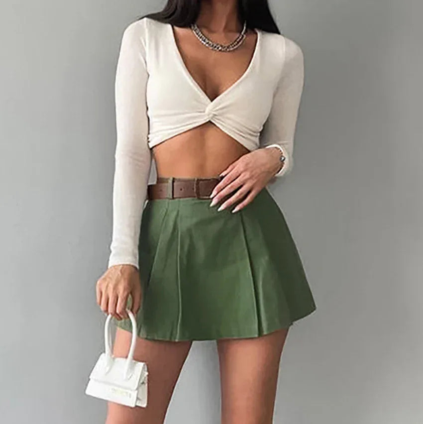 Women's Fashion Solid Color High Waist Skirt - DanaFashionstore