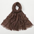 Flat Slub Cotton Solid Color Scarf Breathable Monochrome - DanaFashionstore