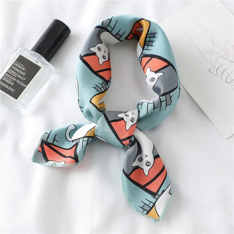 Fashionable All-match Satin Artificial Silk Scarf - DanaFashionstore