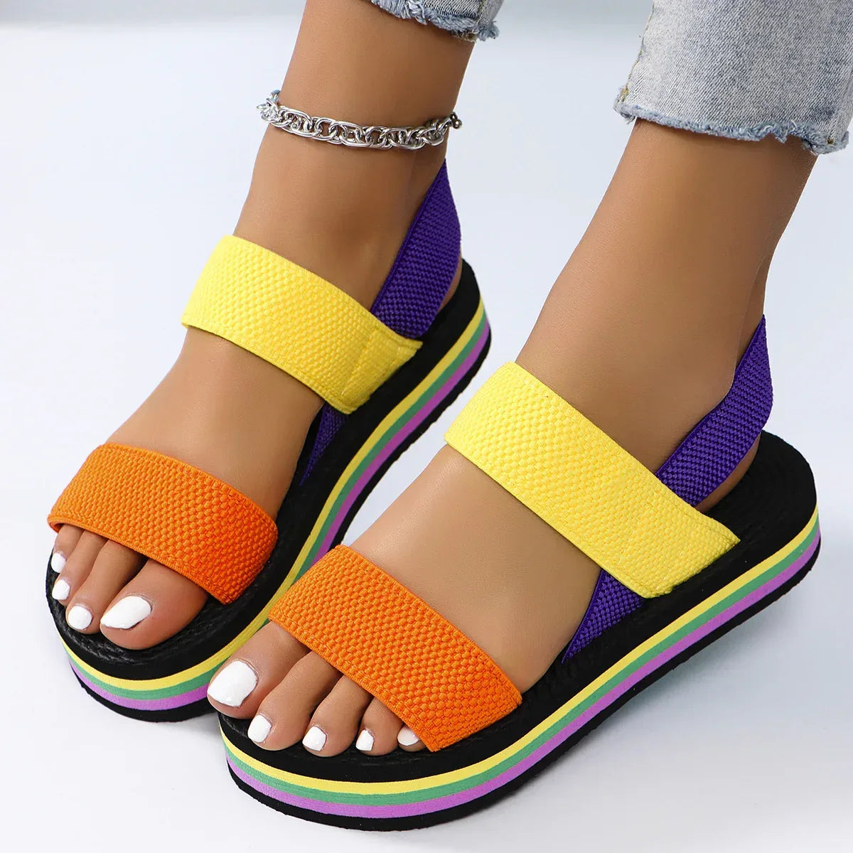 Women's Non-slip Wear-resistant Comfortable Soft Bottom Color Flat Sandals - DanaFashionstore