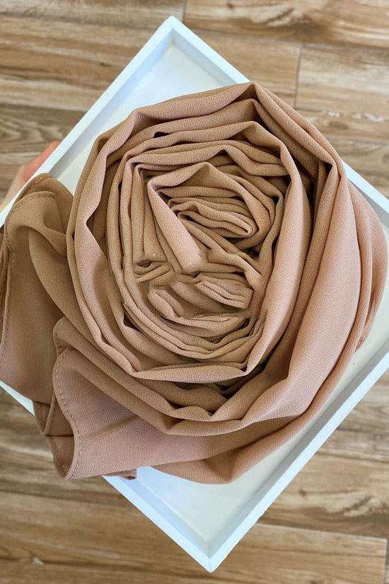 Women's Hijab Solid Pearl Chiffon Scarf