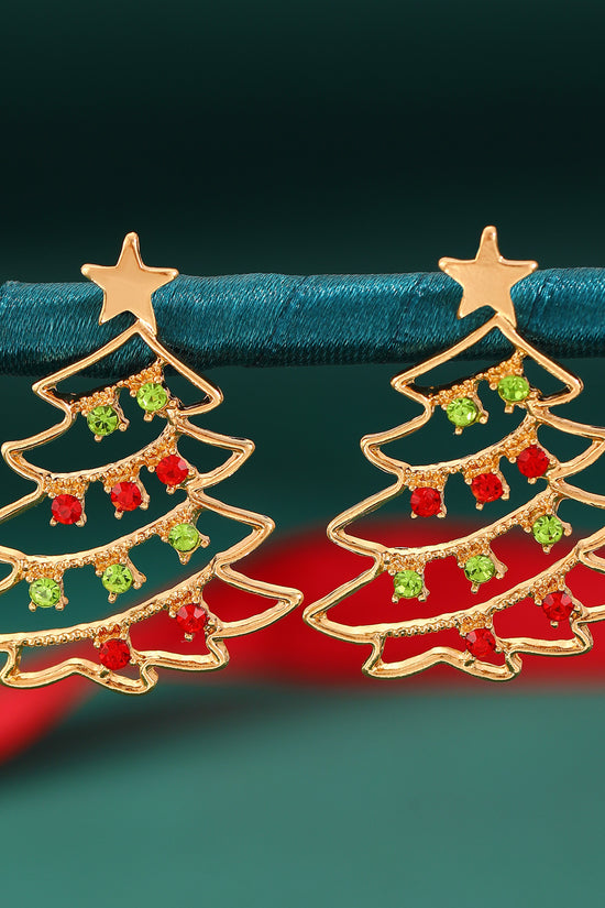 Christmas Earrings With Christmas Tree Colorful Zircon Christmas Tree Earrings  For Women Personality Earrings Party Jewelry Christmas Gift