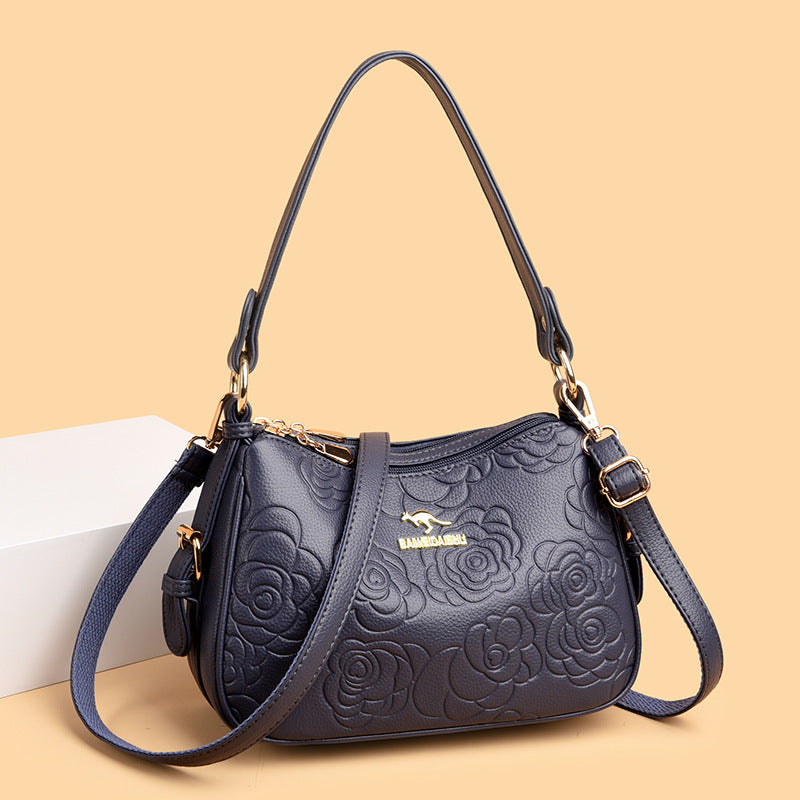 Soft Leather Textured Ethnic Style Simple Versatile Large Capacity Shoulder Messenger Bag - Dana Fashion
